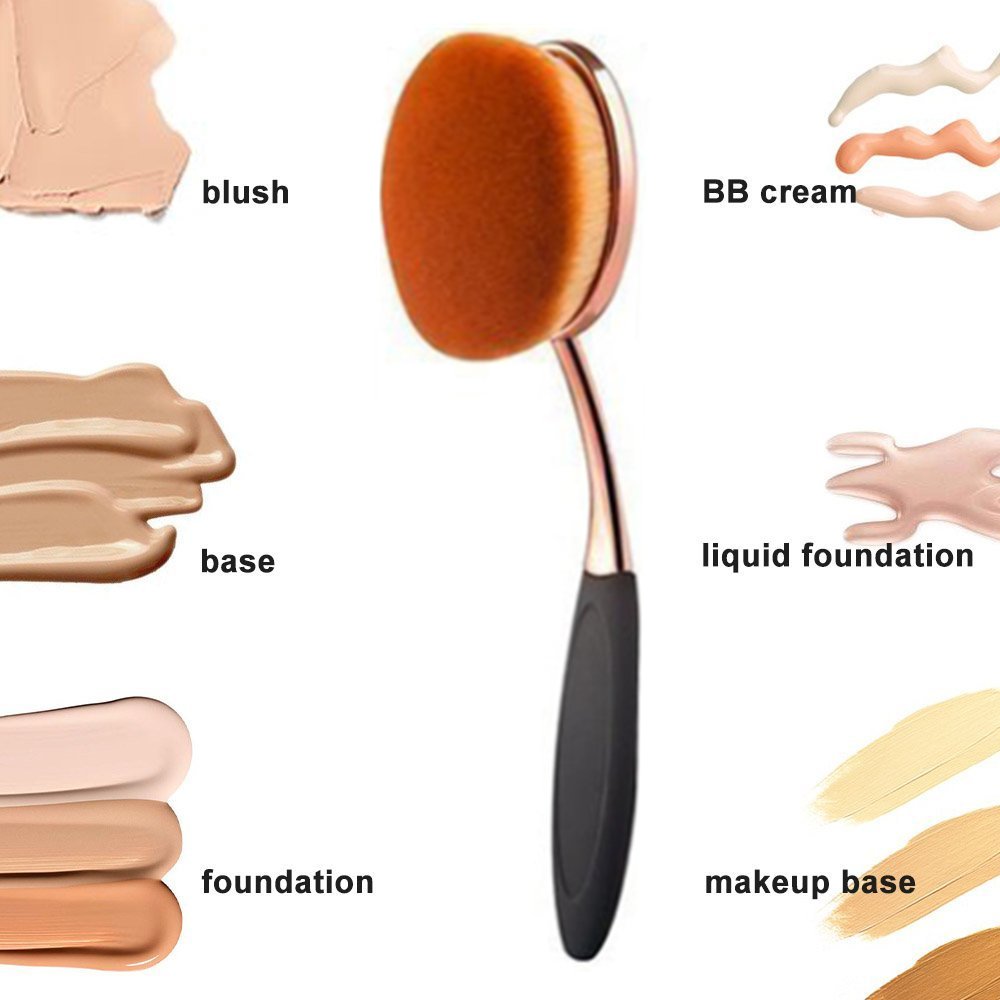 Yoseng oval foundation brush suitable for professional and home makeup routines.