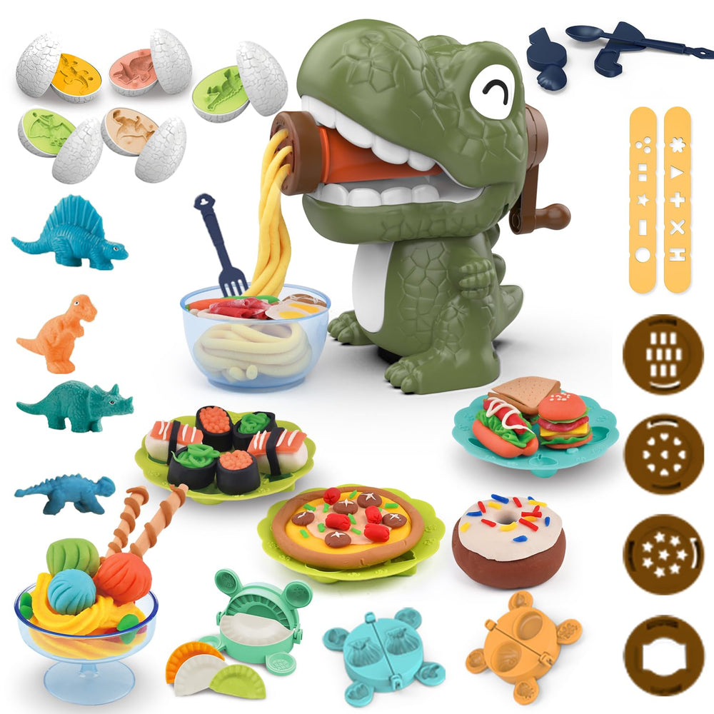 Yositochuan dinosaur noodle machine in action for creative playtime