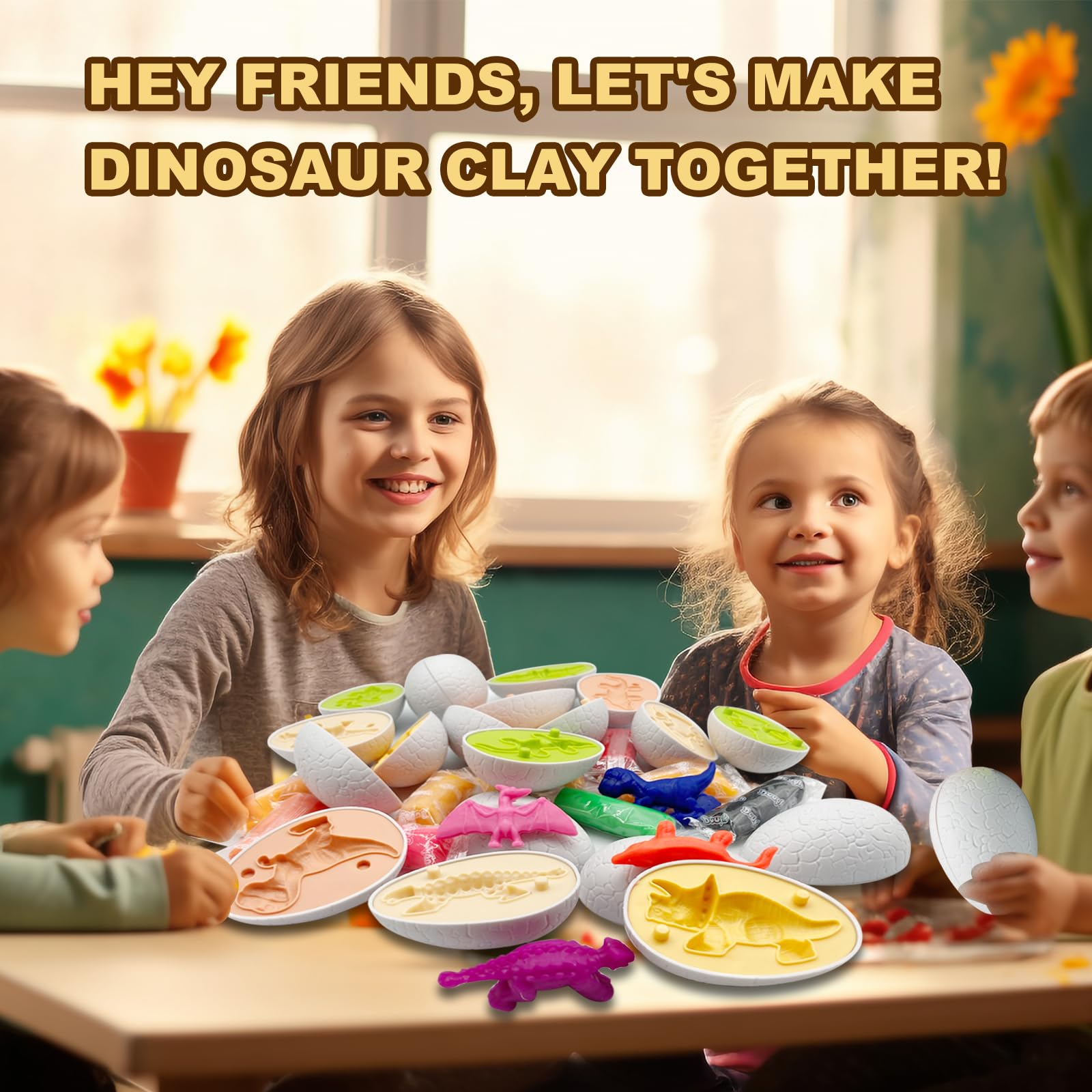 Yositochuan dinosaur eggs set includes clay tools for hands-on creativity and fine motor practice