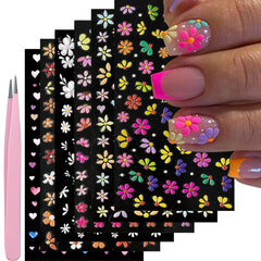 YOSOMMK flower nail stickers for at-home manicures with salon-quality finish.