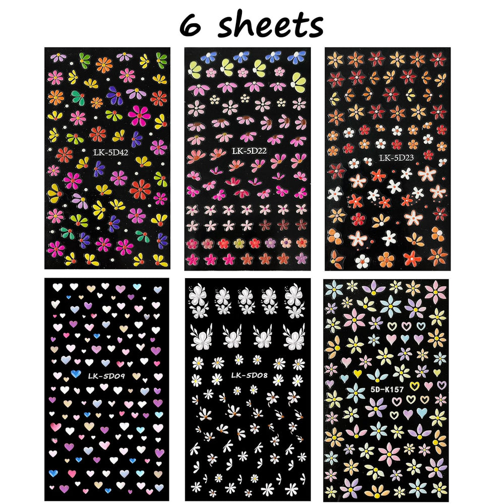 YOSOMMK assorted floral patterns for versatile nail art looks.