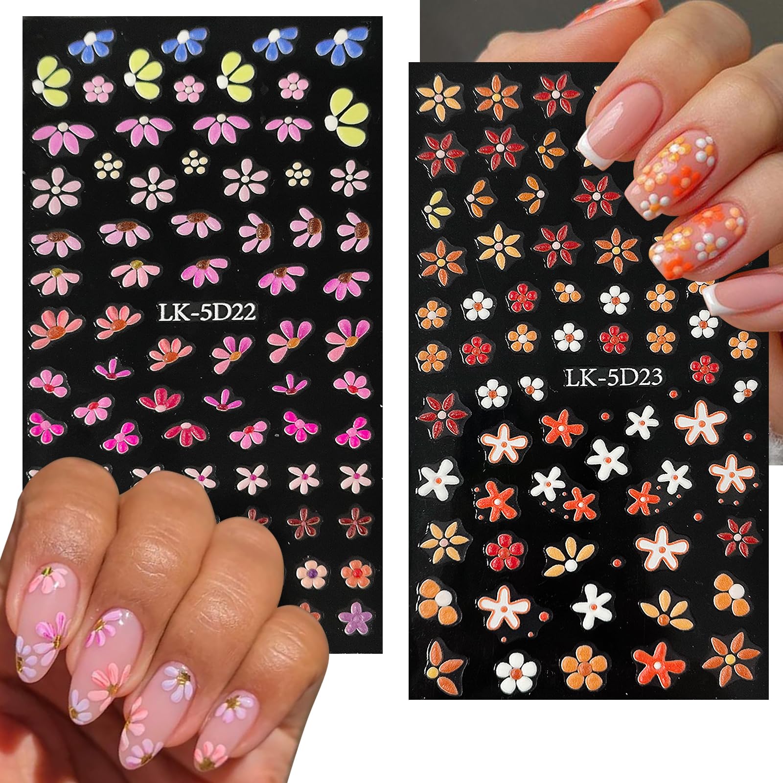YOSOMMK self-adhesive nail stickers easy DIY application.