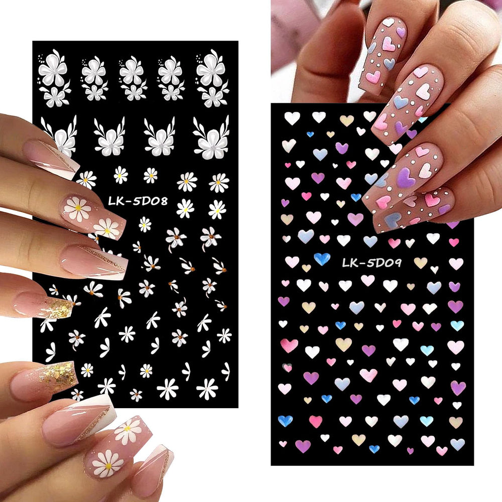 YOSOMMK spring summer floral decals for quick nail art sessions.
