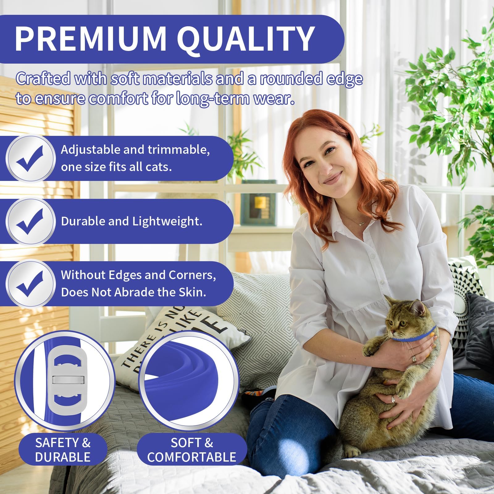 YOTANGO adjustable cat collar at 19 inches, fits a range of sizes.