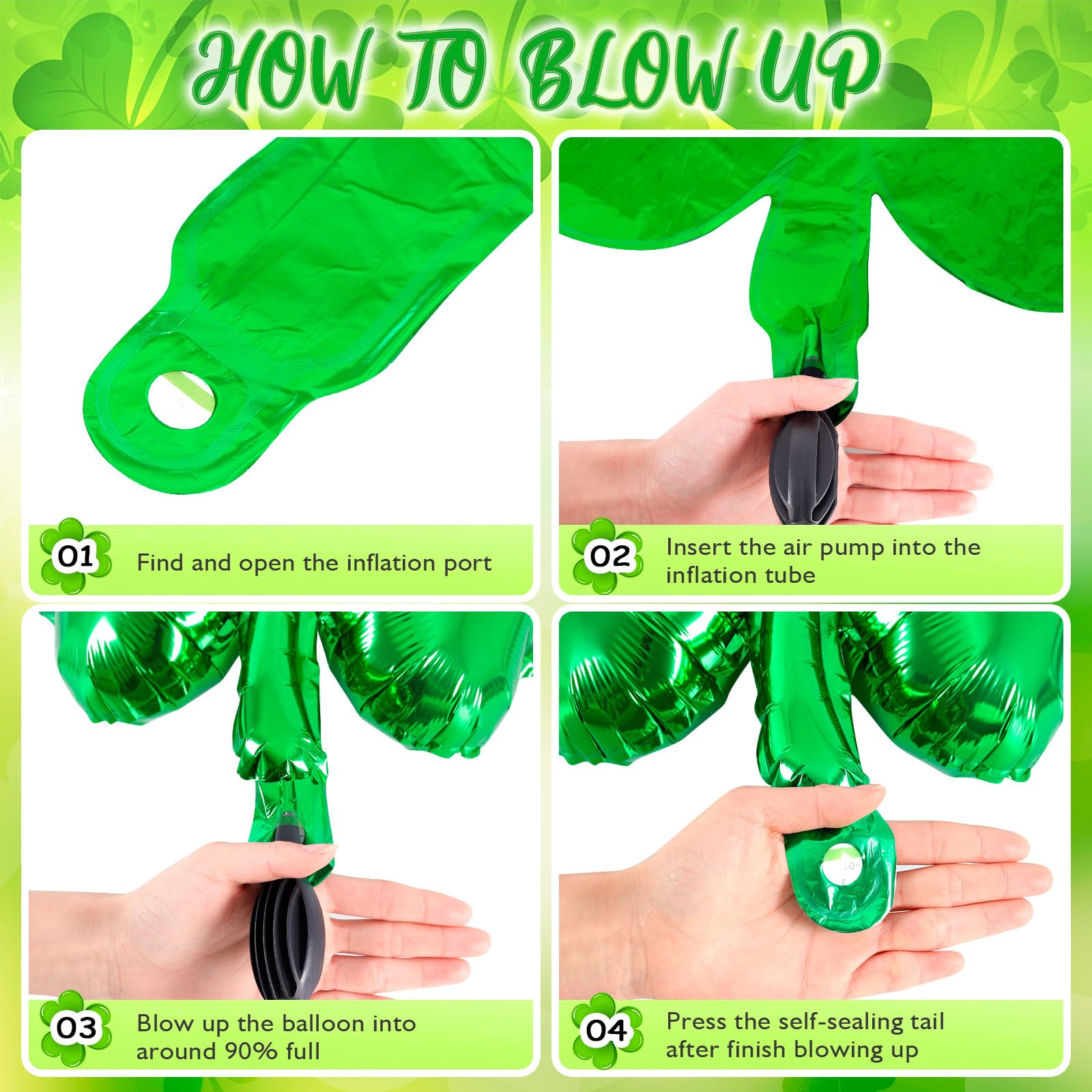 YOTHORN baby shower decor clover foil balloon adds playful Irish vibe.