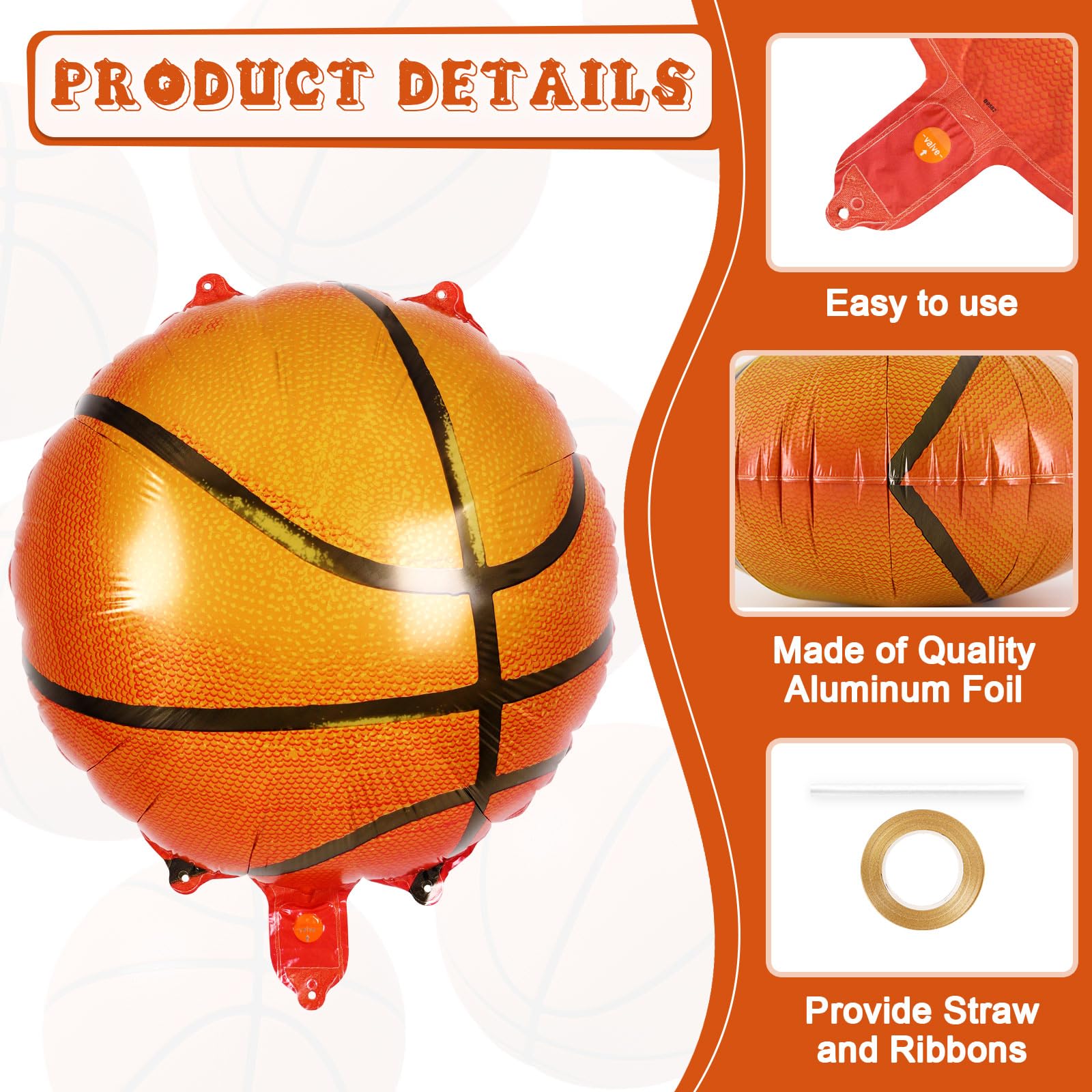 YOTHORN basketball-balloon inflation straw included for quick setup
