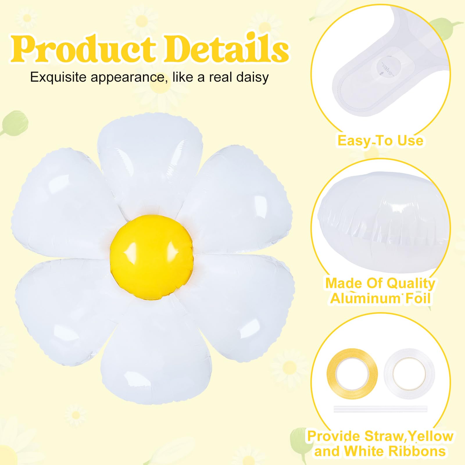 YOTHORN 20 inch daisy balloon complements baby shower themes