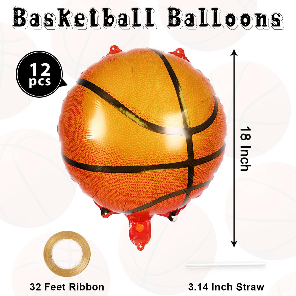 YOTHORN foil-balloon basketball-pattern adds vibrant ceiling decor