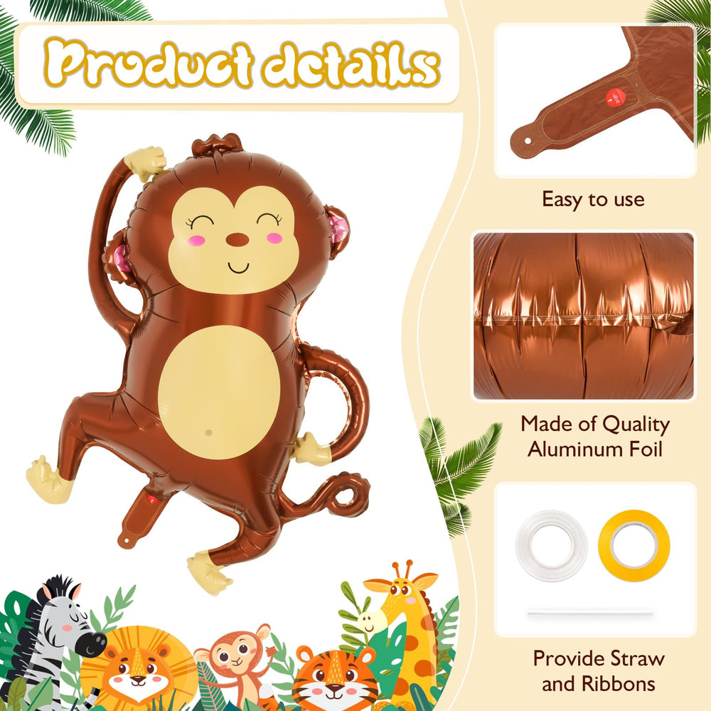 YOTHORN elephant foil balloon offers charming central safari piece for gatherings.