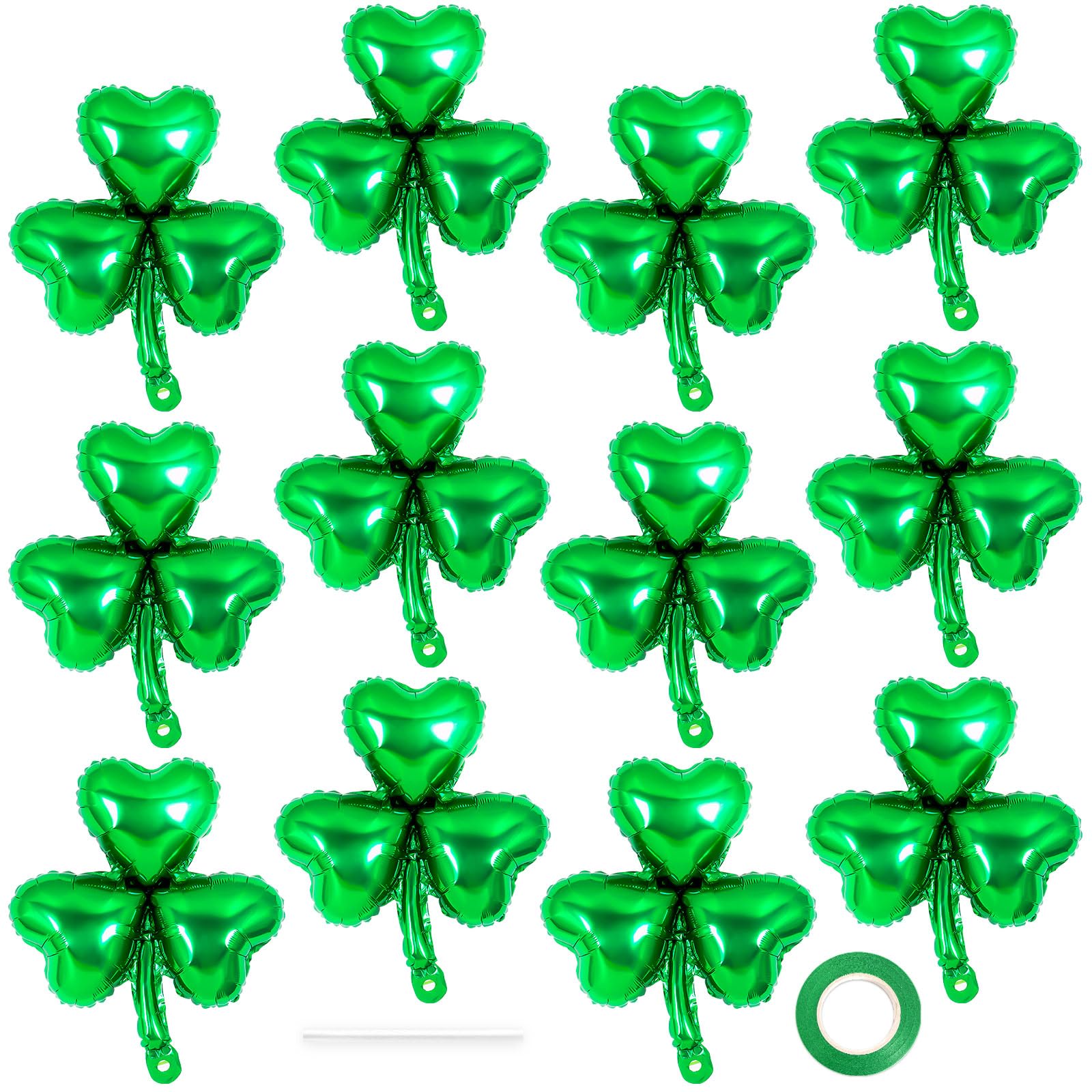 YOTHORN St Patrick's Day clover foil balloon, 18 inch adds festive shine to party decor.