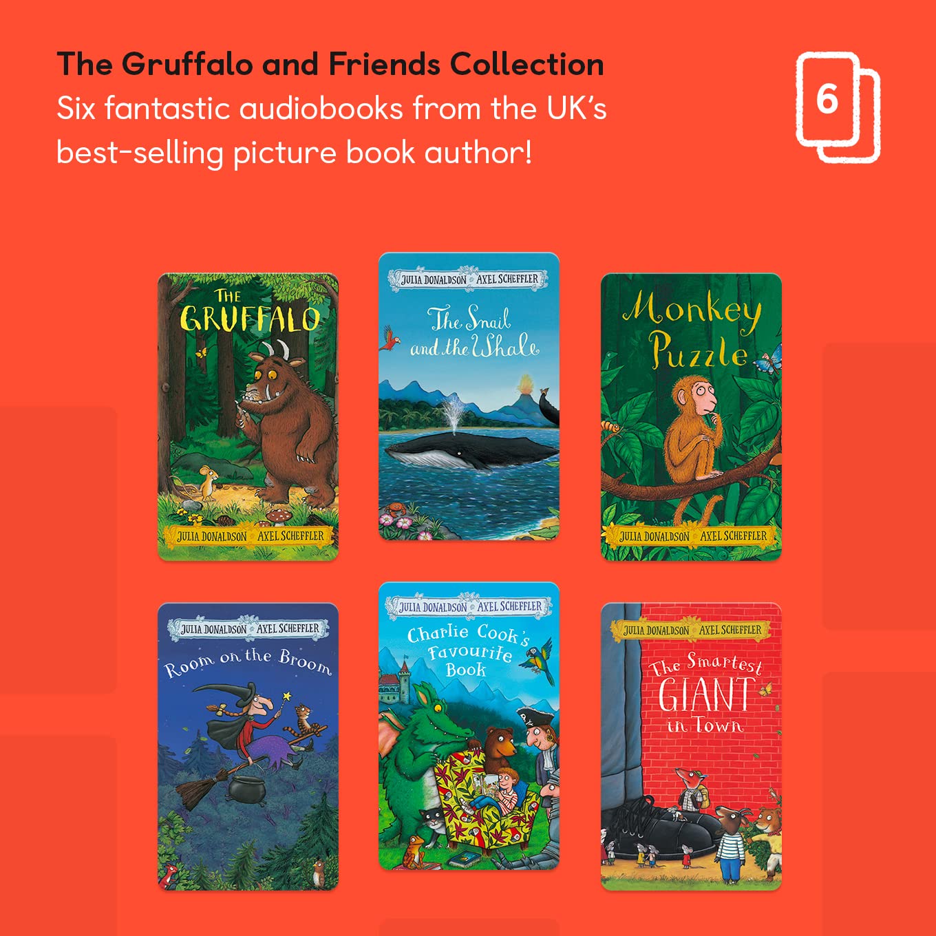 Back view of YOTO Gruffalo & Friends cards ready for family storytelling.