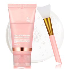 YOTOCK collagen night wrap mask brush applying evenly for smooth hydration