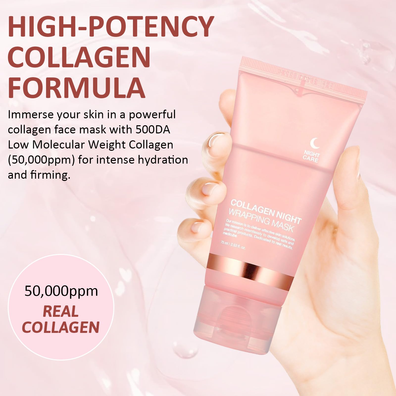 Nighttime skincare ritual using mask as part of self-care