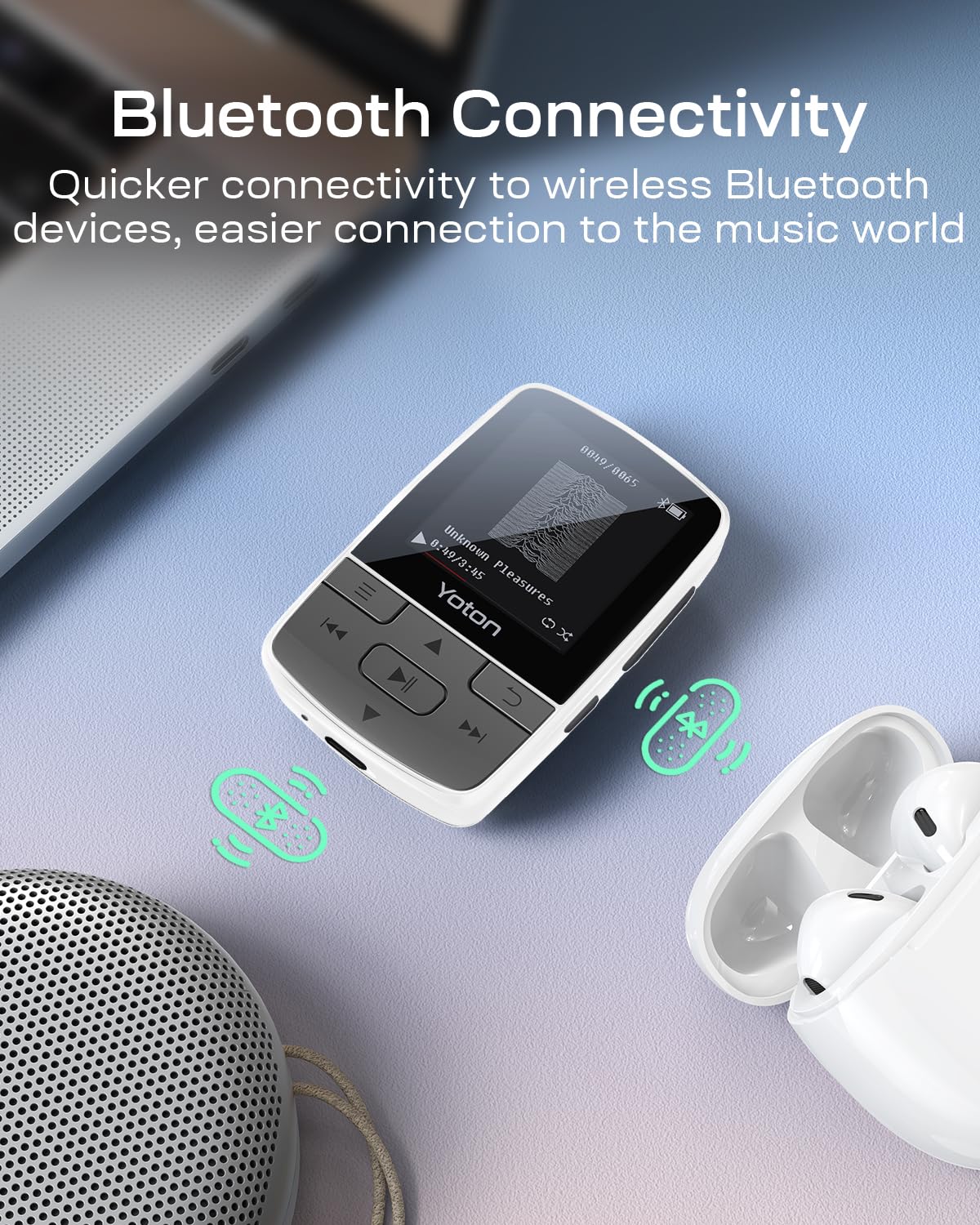 YOTON MP3 Player FM radio function for on-the-go listening