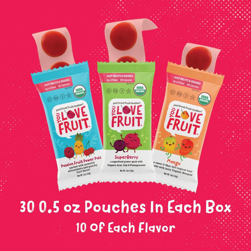 You Love Fruit Passion Fruit Power Pals highlight tropical flavor and a fruit nibble.