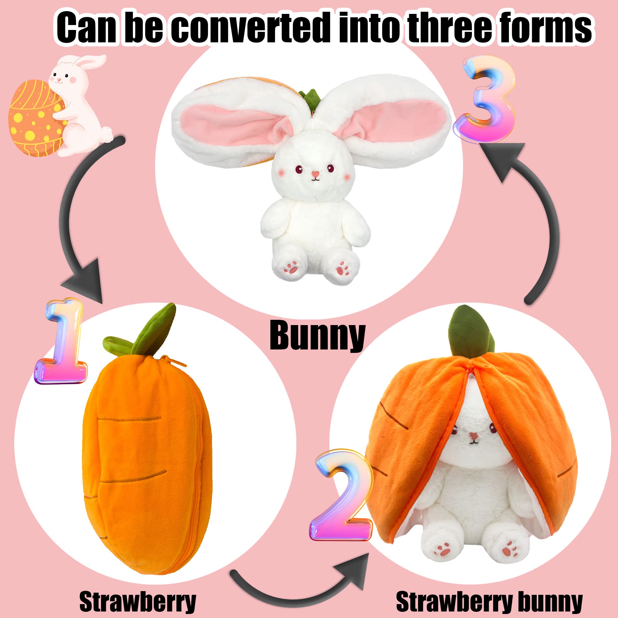 YOUBLEK Bunny plush front view highlights soft fabric and kid-friendly safety.