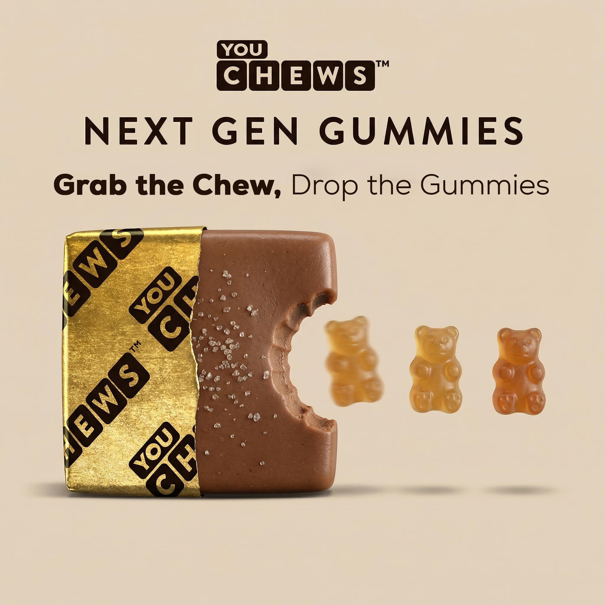 Vegan soft-texture chew held in hand for easy energy.