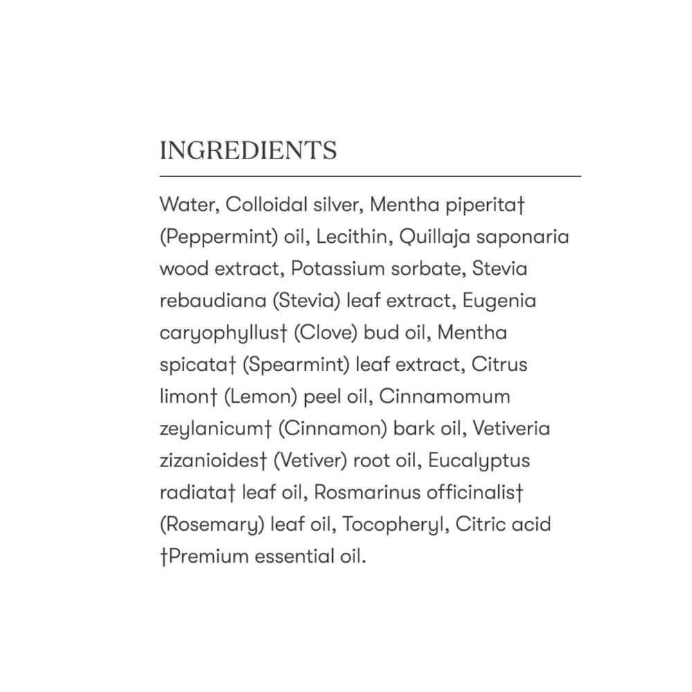 Product on a spa-like setup hints at long-lasting fresh breath benefits.