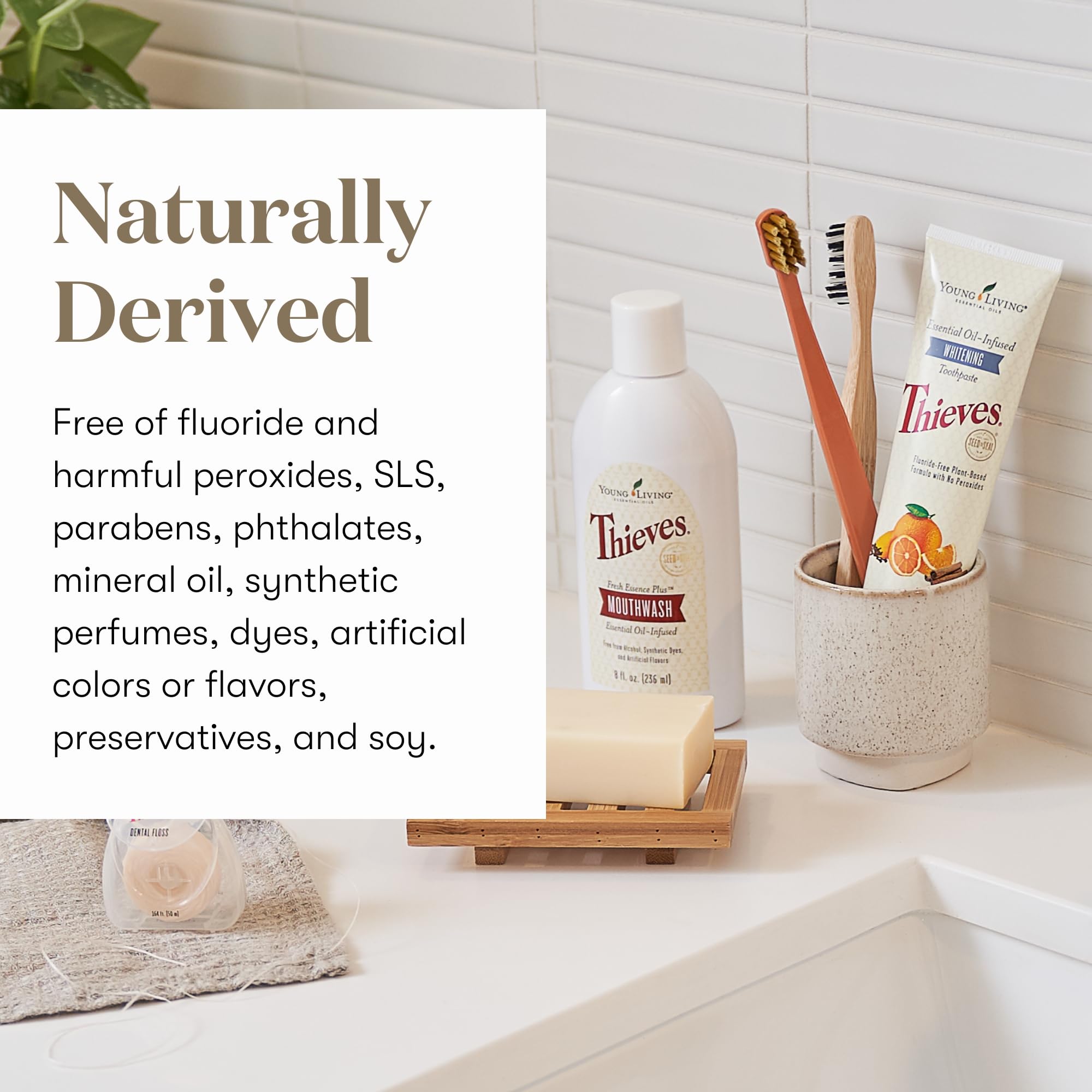 Mint flavor sensation from Young Living Thieves Whitening Toothpaste during brushing.