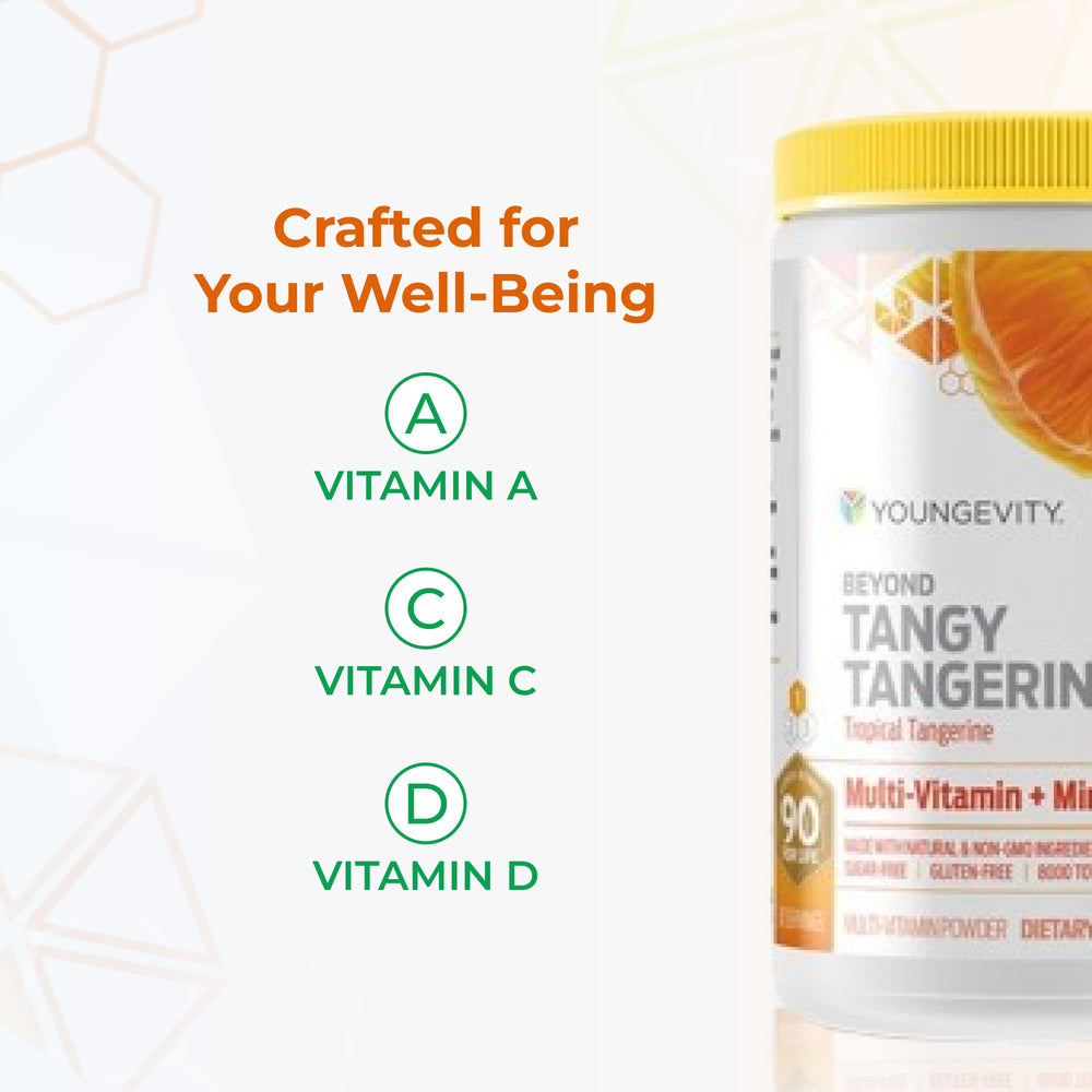 Prepared shake with Youngevity Tropical Tangerine flavor and vibrant color