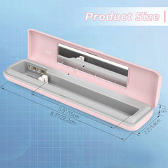 YourMate pink travel case, compact design, ideal for trips.