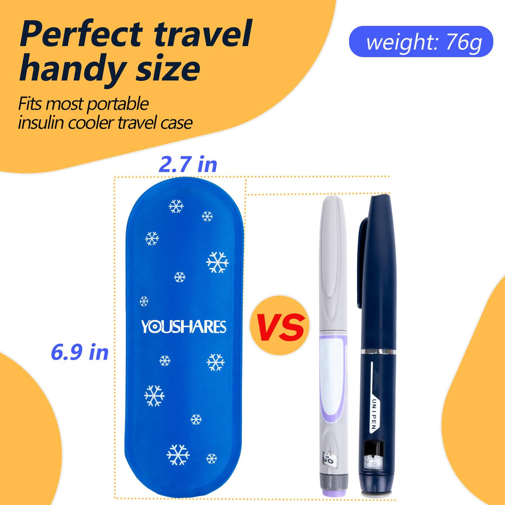 YOUSHARES diabetes ice packs: reusable nylon design for durable, long-lasting cooling