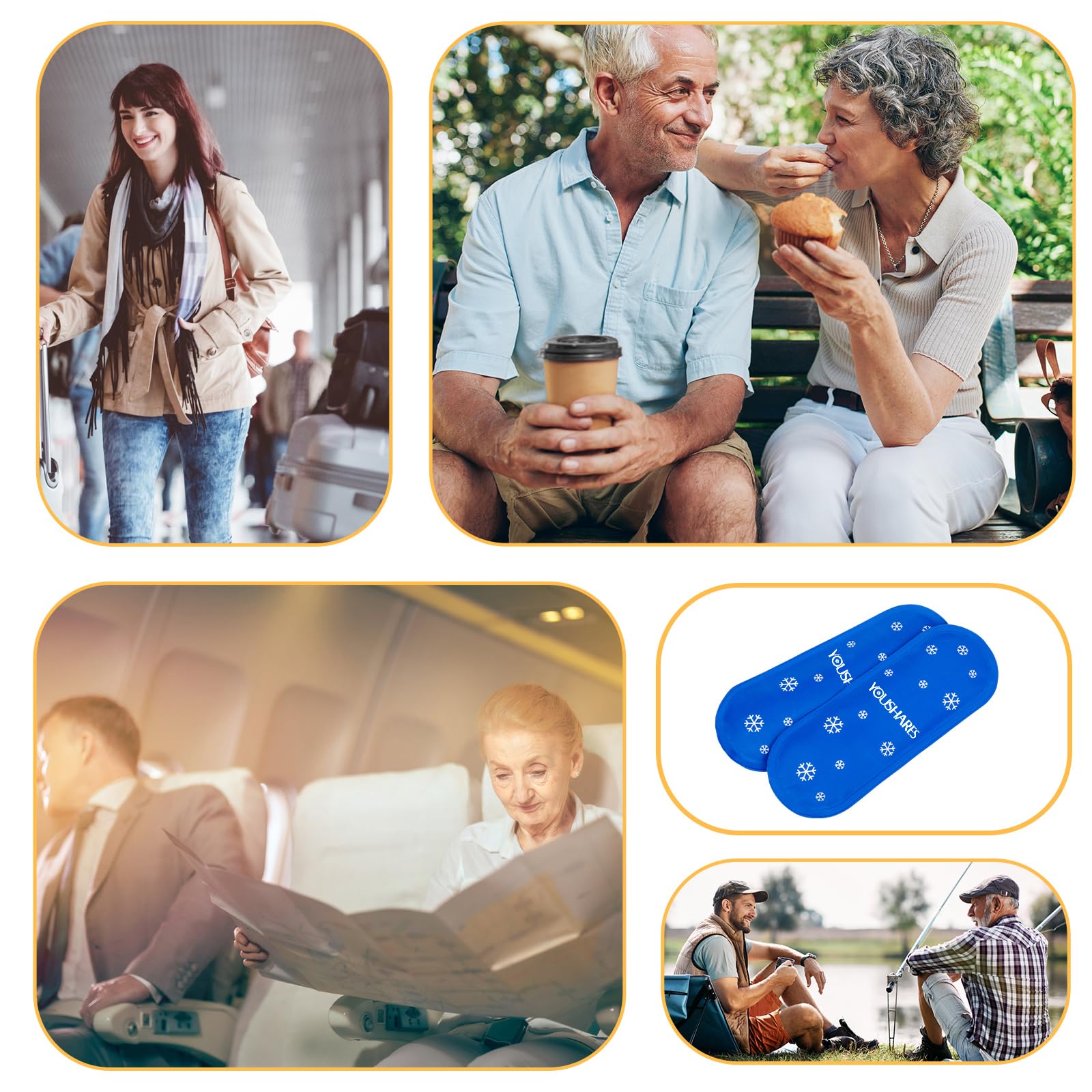 YOUSHARES diabetic travel kit with gel packs: supports portable cooling