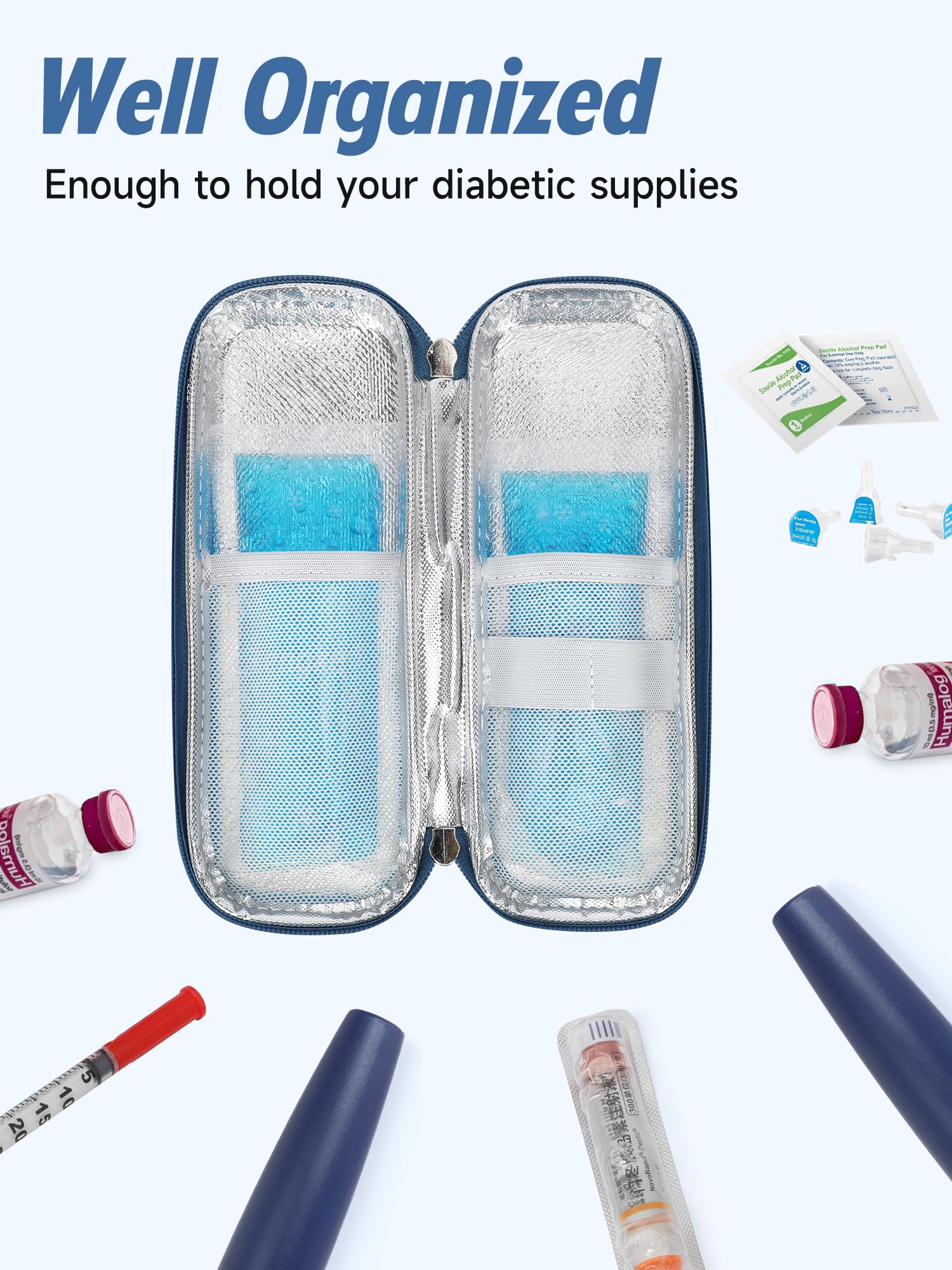 YOUSHARES insulin cooler travel case compact dimensions illustrate handheld size for easy packing