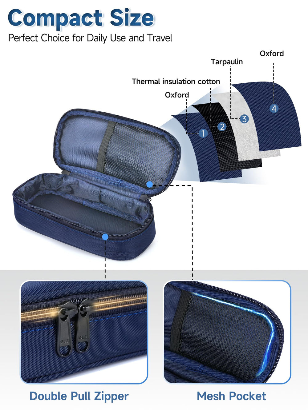 YOUSHARES insulin case uses durable waterproof fabric and insulation.