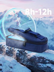 YOUSHARES cooler open compartments reveal organized vial and syringe storage.