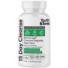 Youth & Tonic 15 Day Cleanse bottle pour for easy daily gut support.