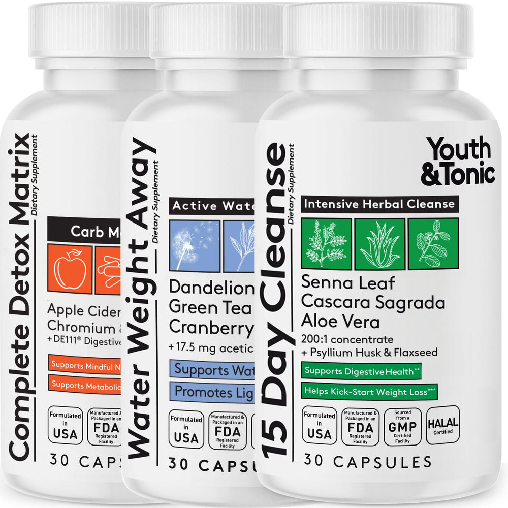 Youth & Tonic 3PK Detox Cleanse pack on display supports kick-off weight management