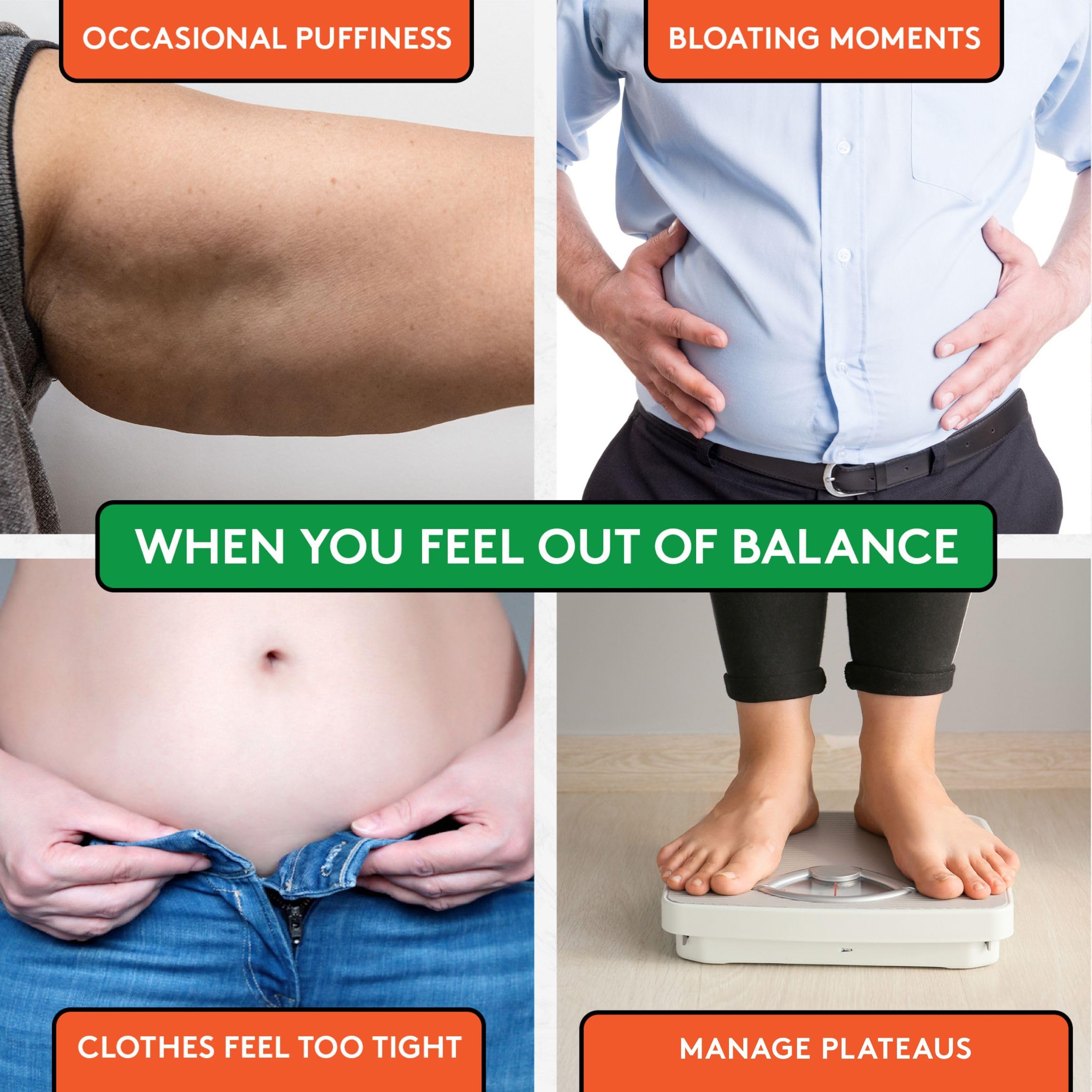 Youth & Tonic Water Weight Away tablets illustrate temporary water balance support