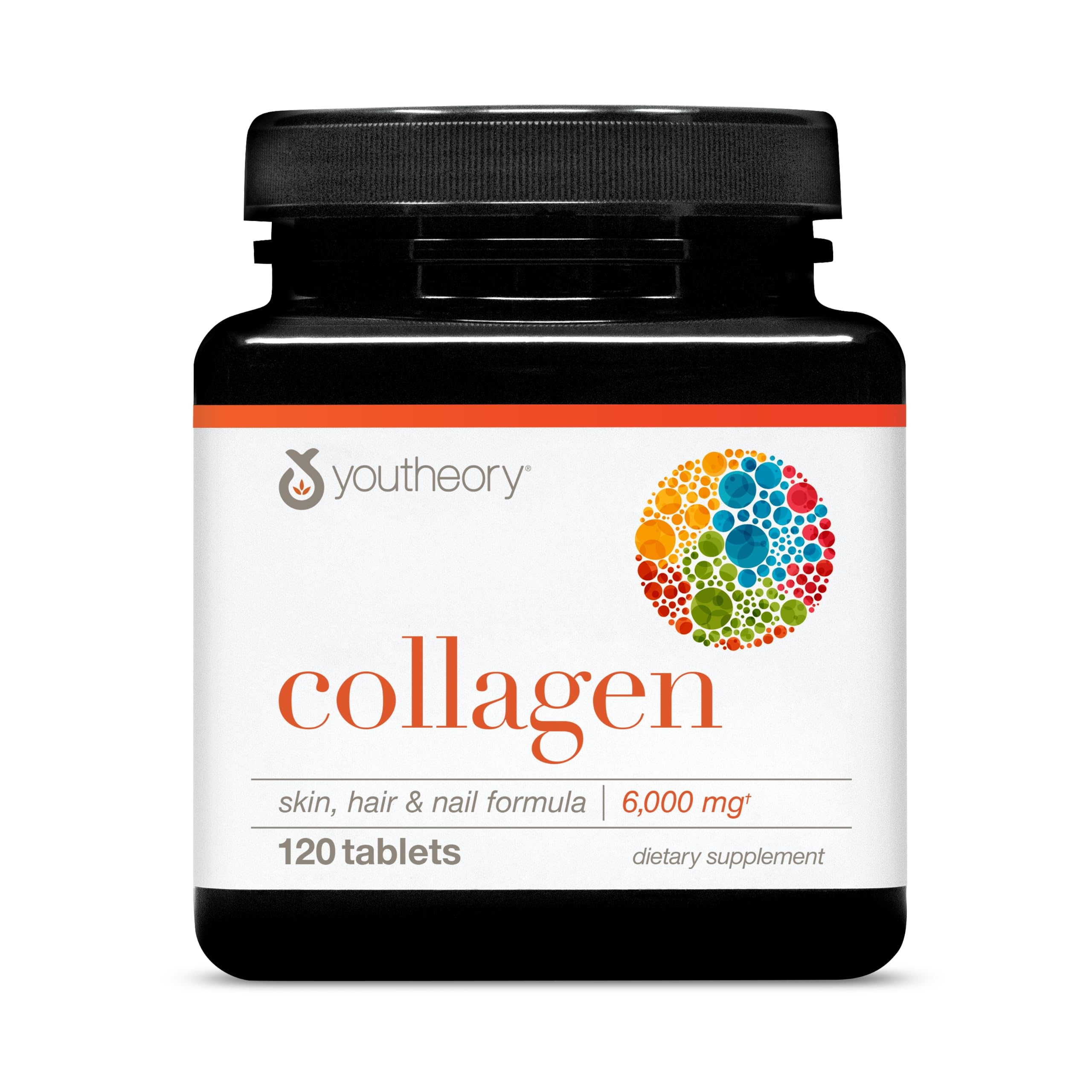 Youtheory Advanced Collagen bottle front showing the high-potency formula for daily wellness.