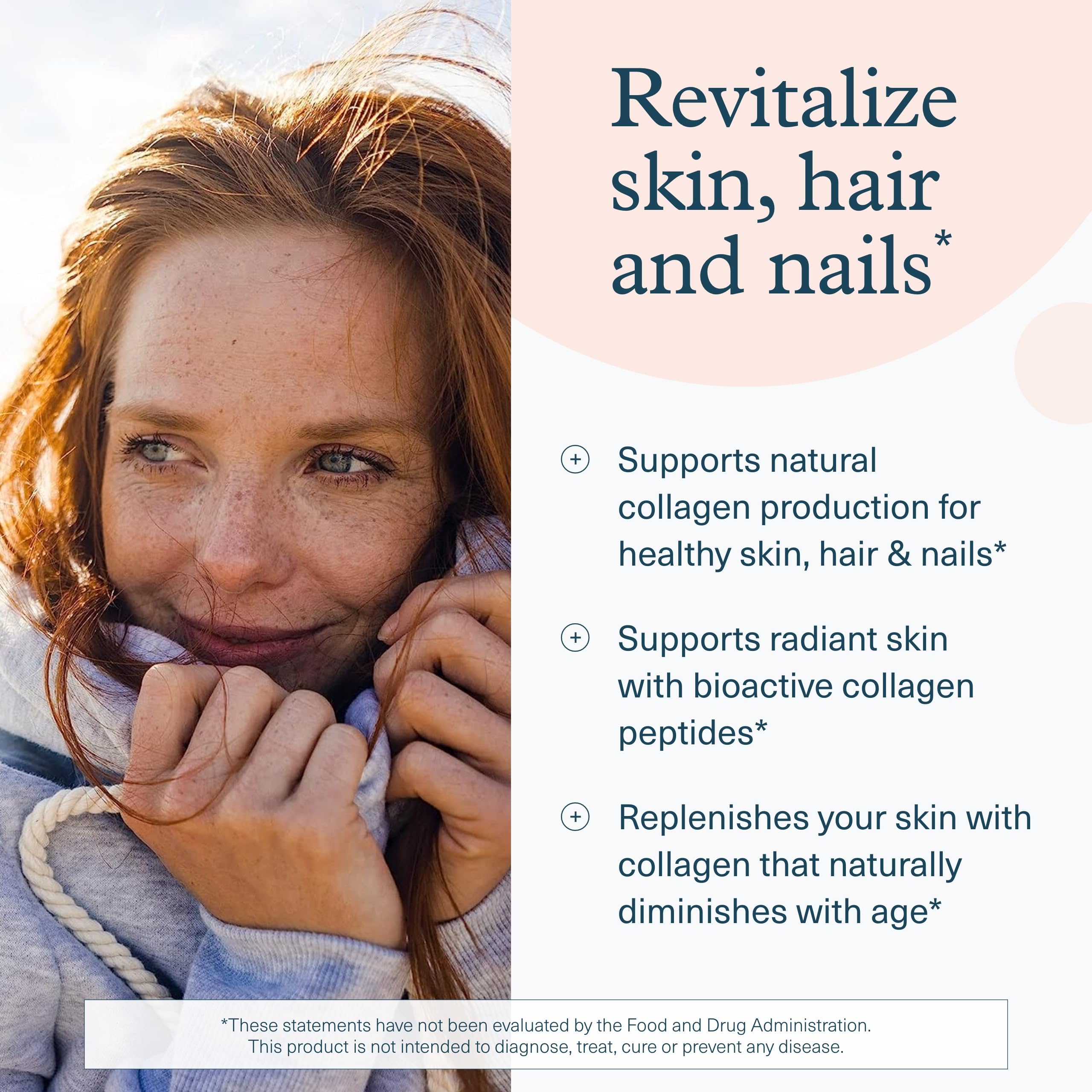 Label closeup of Youtheory Advanced Collagen showing vitamin C and ingredients.