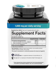 Youtheory Ashwagandha back label with dosage details for stress support