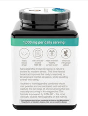 Youtheory Ashwagandha capsules close-up highlighting 1000 mg per serving