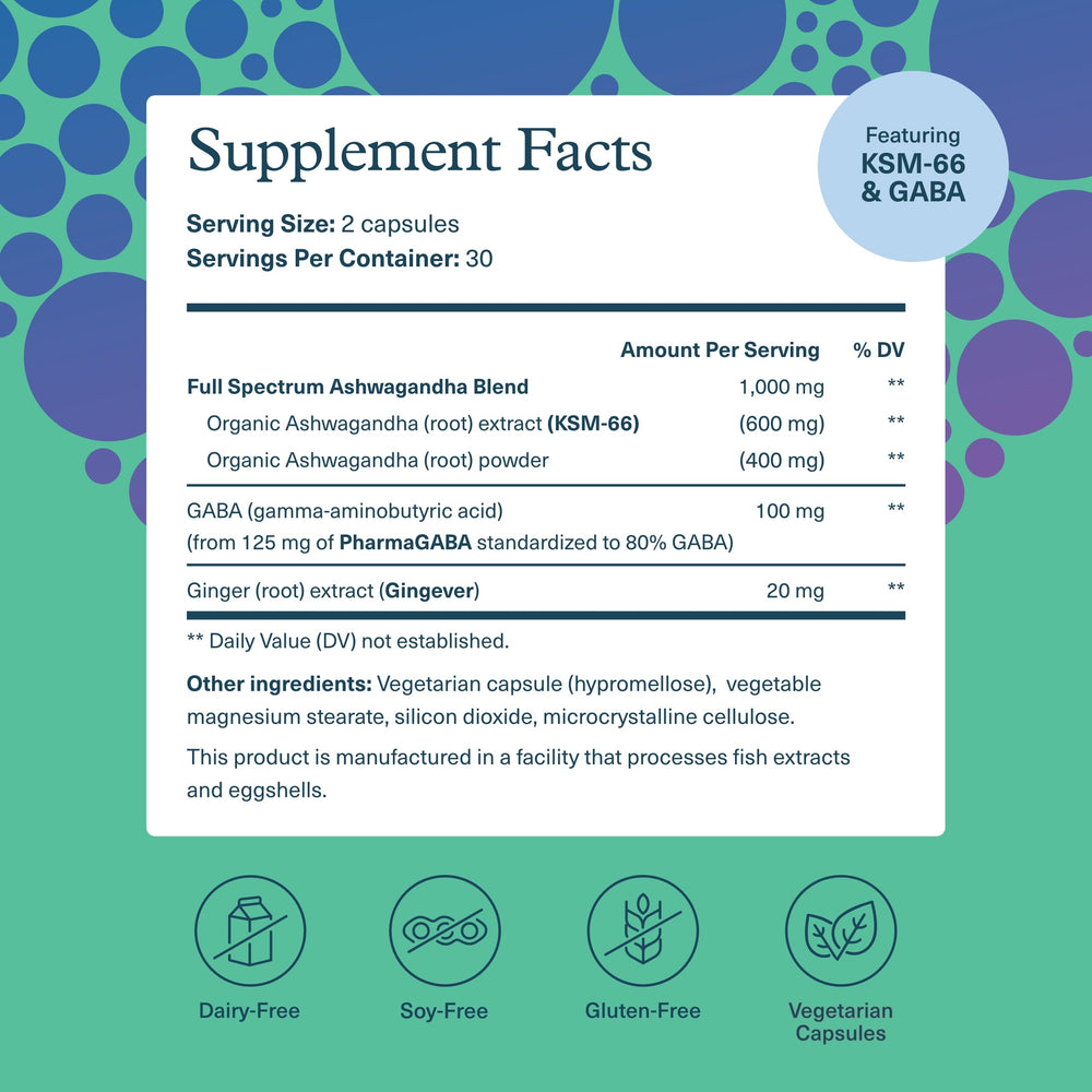 Close-up of Youtheory capsules highlighting organic KSM-66 and ginger