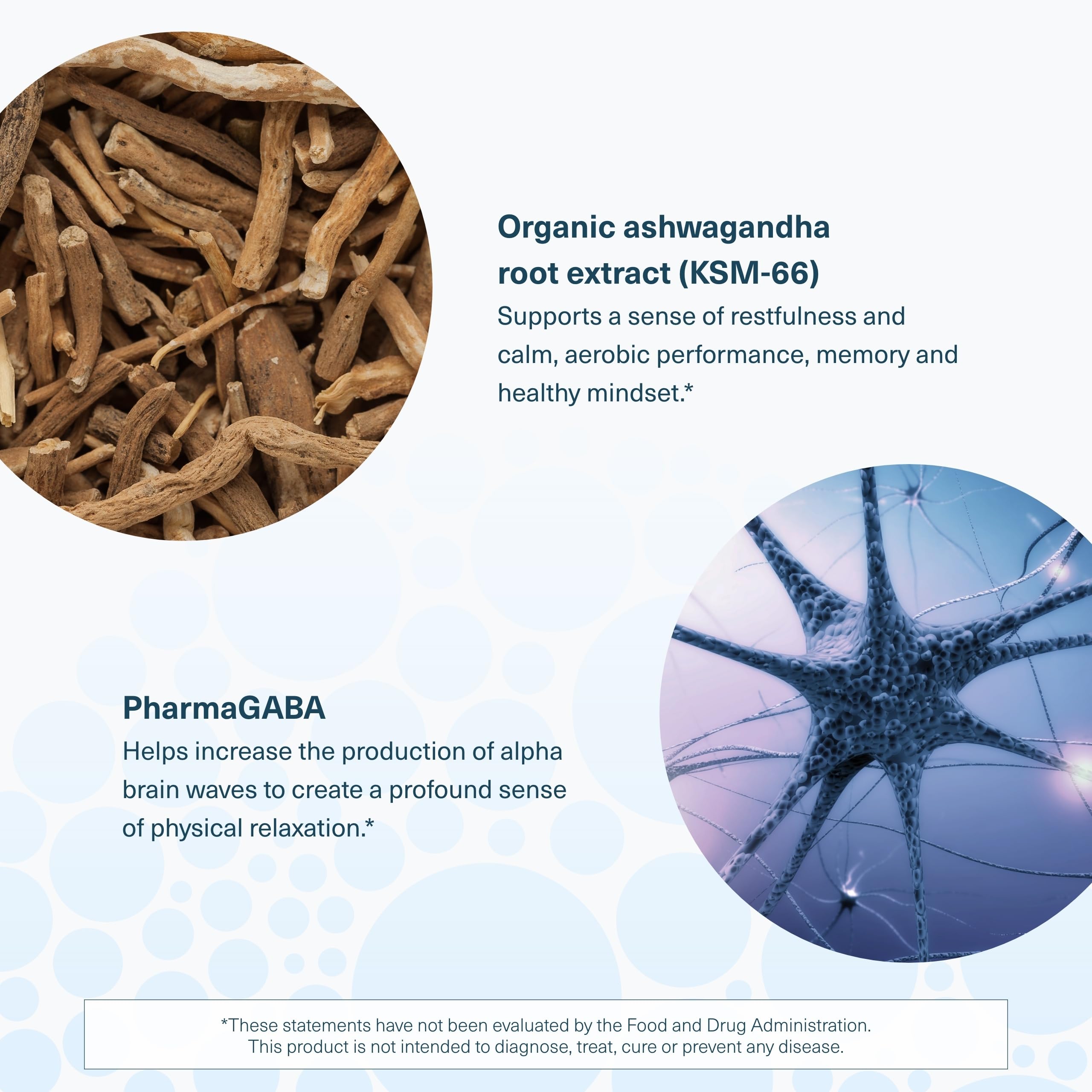 Ginger and KSM-66 ingredients accompany the supplement branding