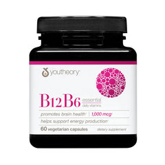 Youtheory B12B6 bottle on display for daily wellness support.