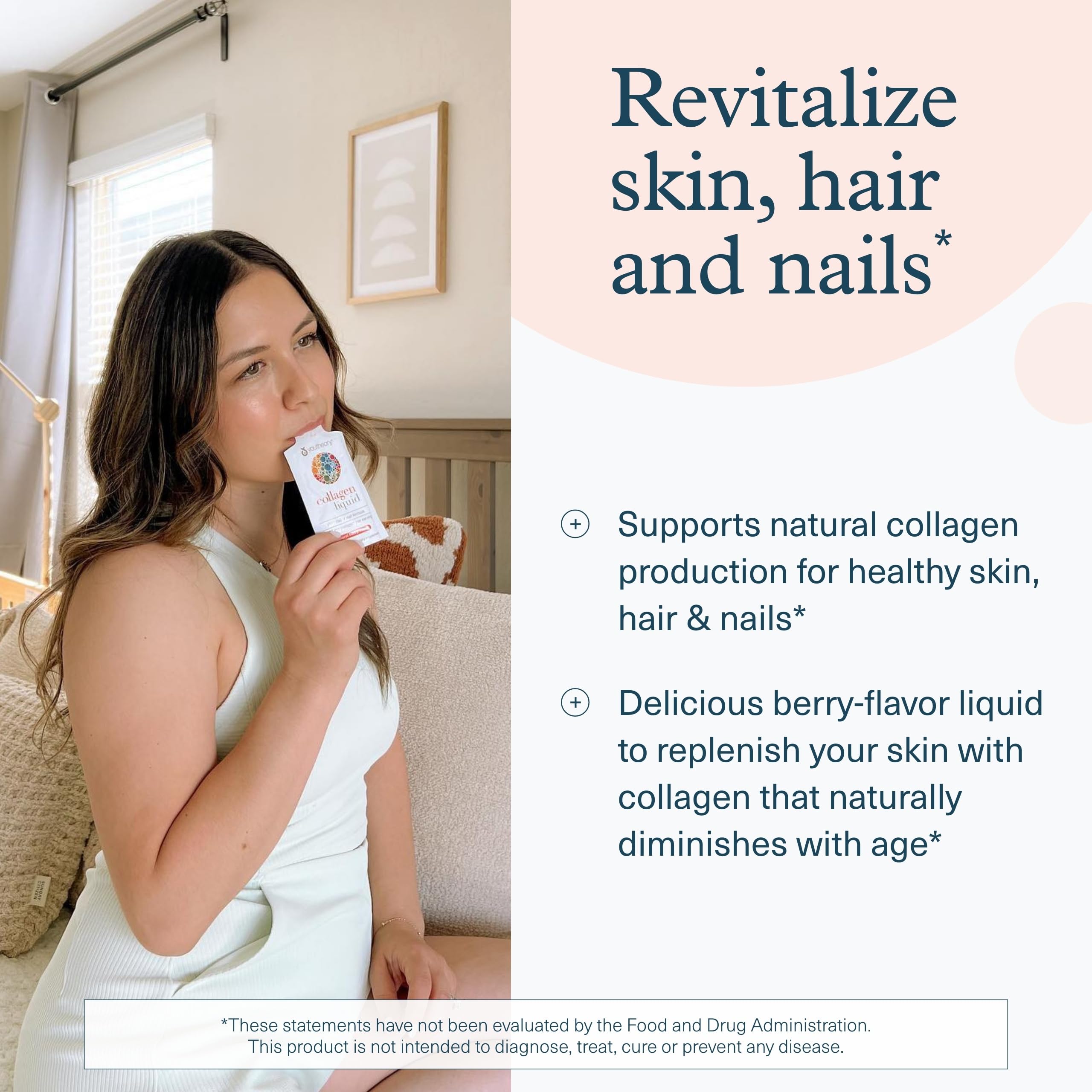Youtheory Collagen Liquid Berry bottle label close-up highlights 5,000 mg collagen per serving