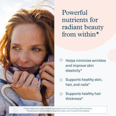 Vitamin C inclusion expands antioxidant support for skin and connective tissues.