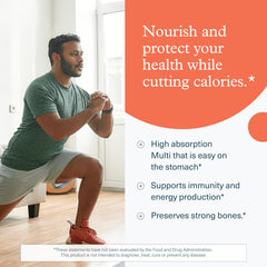 Youtheory High Potency Multi GLP-1 Support label highlights vitamin D and minerals.