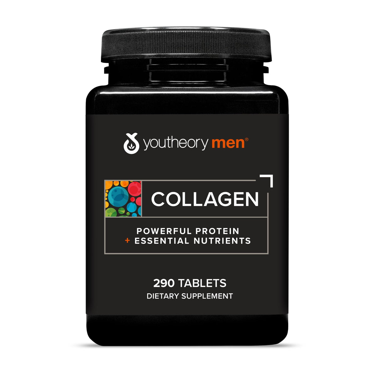 Youtheory Men's Collagen 5000mg bottle front promoting joint support