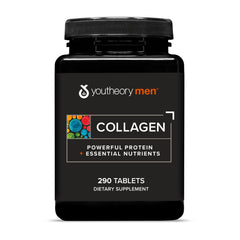 Youtheory Men's Collagen 5000mg bottle front promoting joint support