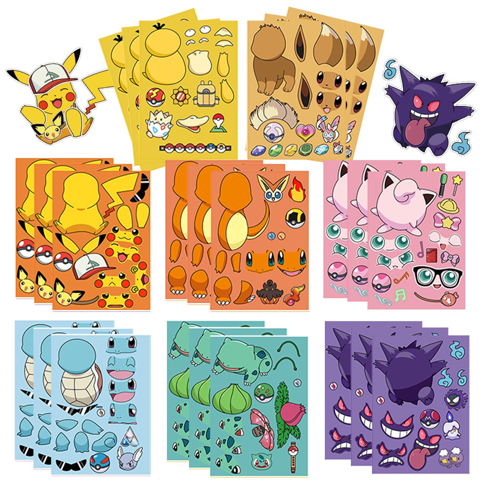 YOUTHSTORE Make-a-face stickers with eight designs for party favors.