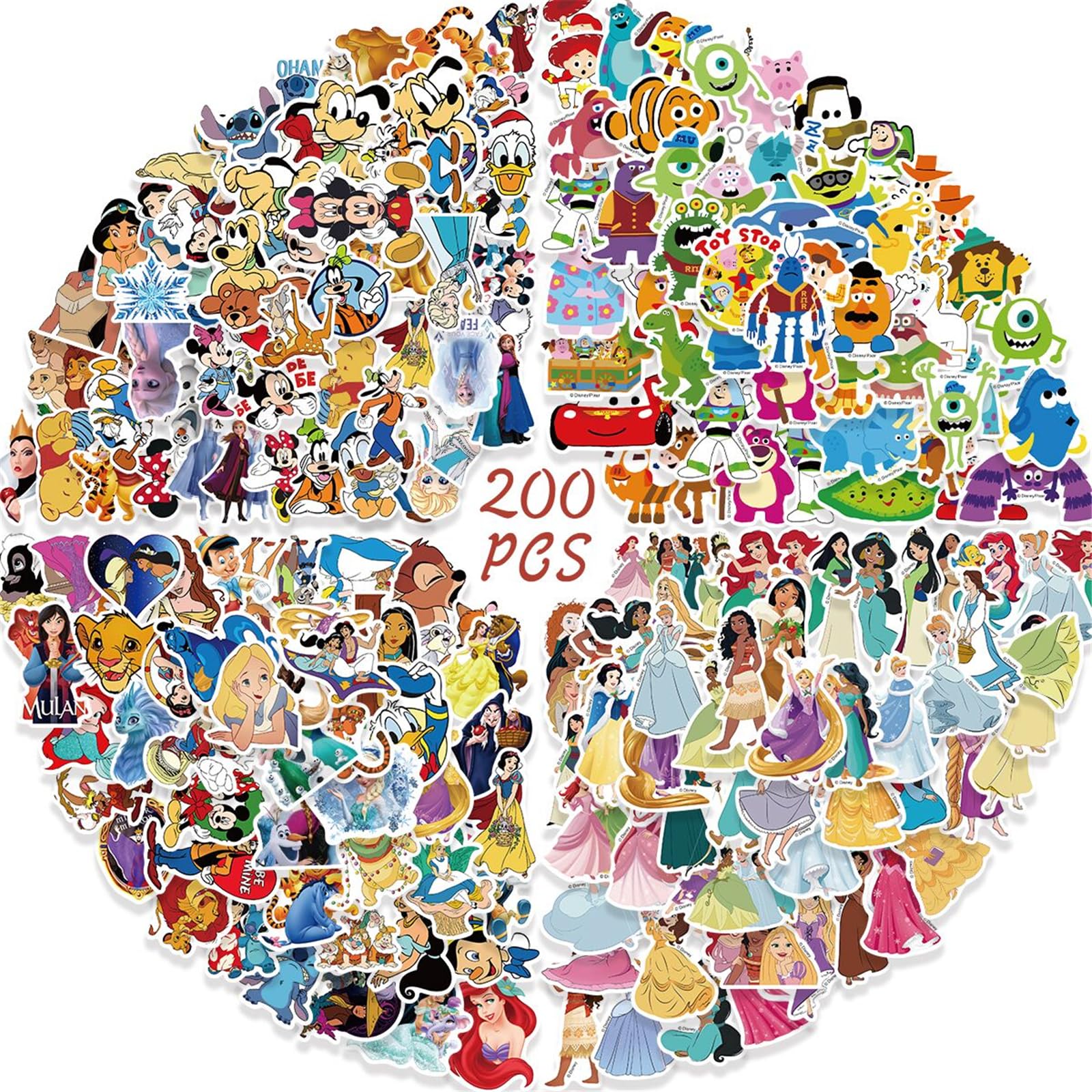 YOUTHSTORE Disney Princess sticker design 01 waterproof for water bottles