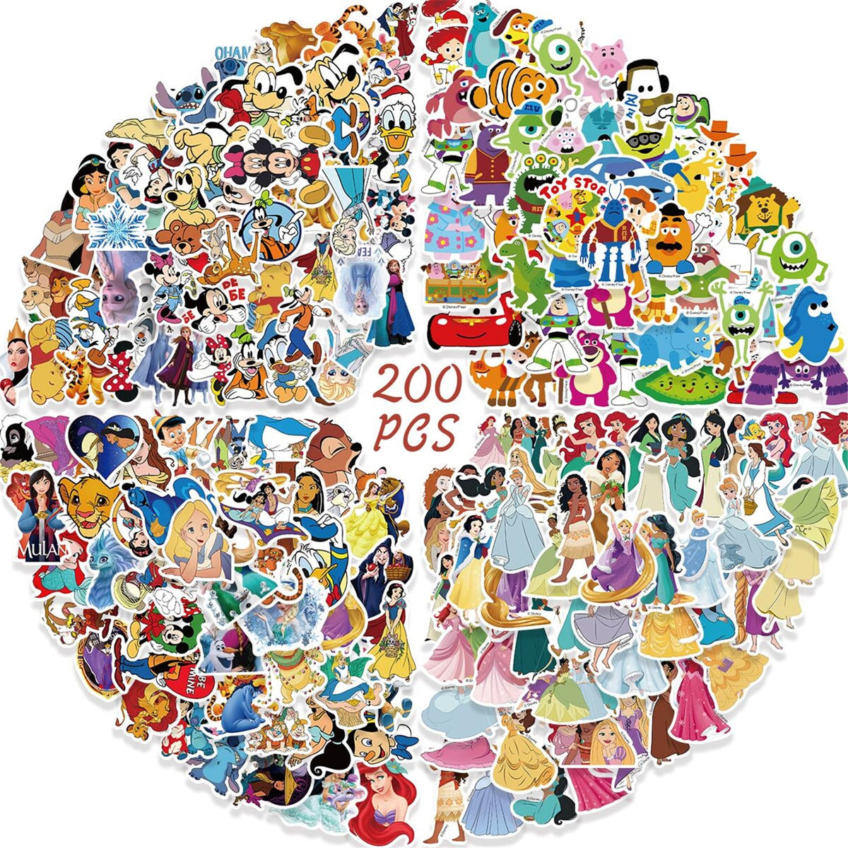 YOUTHSTORE Disney Princess sticker design 01 waterproof for water bottles