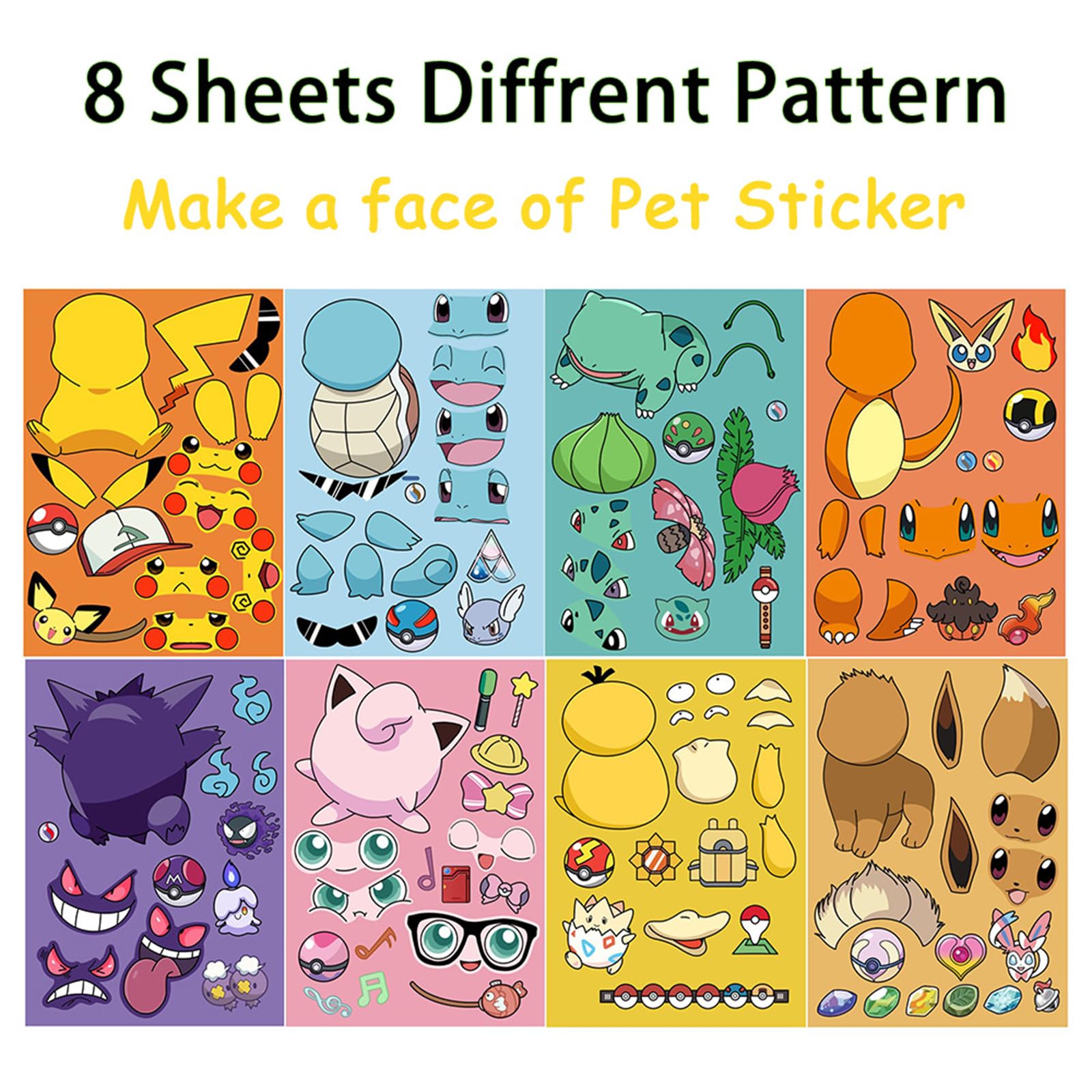 YOUTHSTORE cartoon pet stickers with bright colors for DIY crafts.