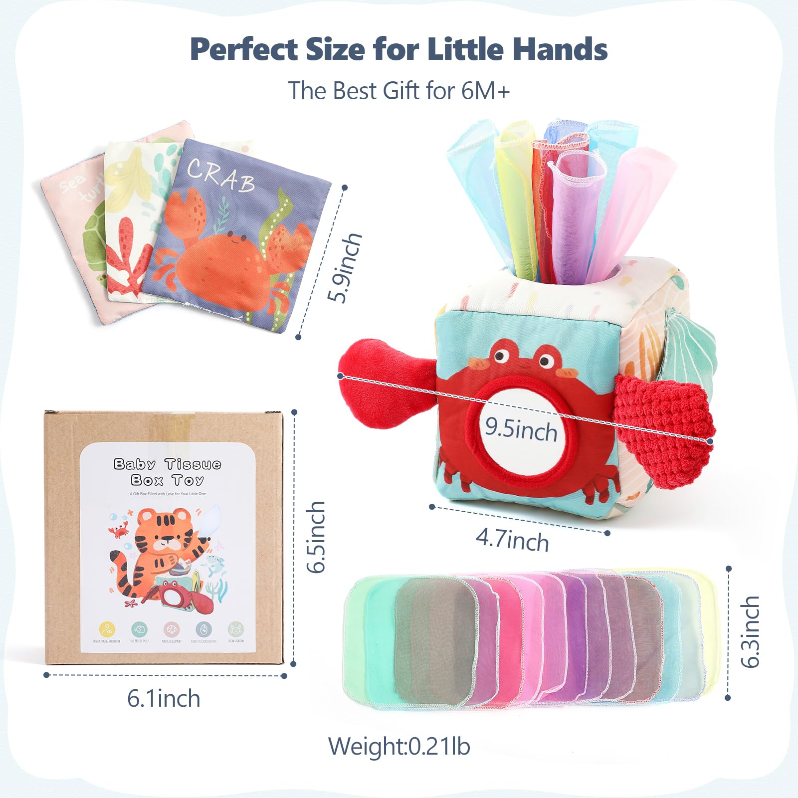Youuys Ocean seaweed pattern hides a wooden fish for peek-and-find play.